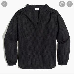 COPY - J.Crew factory Popover ruffle top in swiss dot NWT